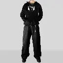 KOUPE TET ZIPUP HOODIE BLACK CASUAL model images.webp